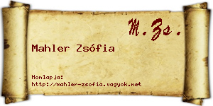 Mahler Zsófia névjegykártya