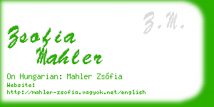 zsofia mahler business card