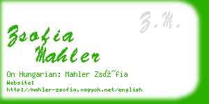 zsofia mahler business card